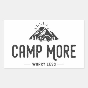 Camp More Worry Less Rectangular Sticker