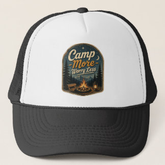 Camp More, Worry Less – Vintage Camping Adventure Trucker Hat