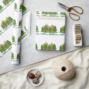 Camp More Worry Less Wrapping Paper