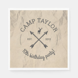 Camp Name Logo Birthday Party Napkin