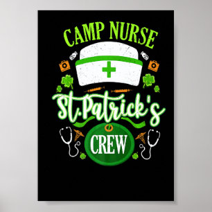 Camp Nurse St Patrick S Day Crew Shamrock Matching Poster