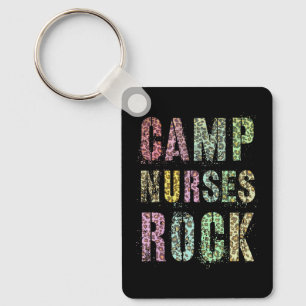 Camp Nurses Do Rock Leopard Print Camping Squad Me Key Ring
