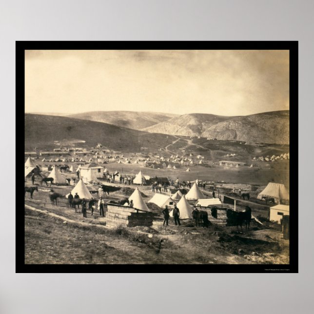 Camp of the 5th Dragoons Guards 1855 Poster (Front)