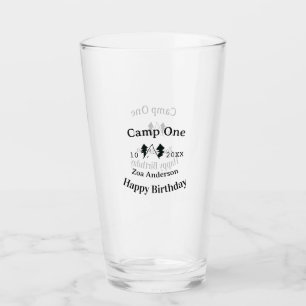 Camp one happy birthday name date campingadventure glass