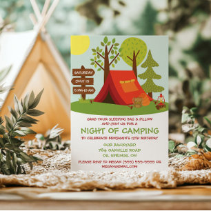 Camp Out Birthday Party Invitation