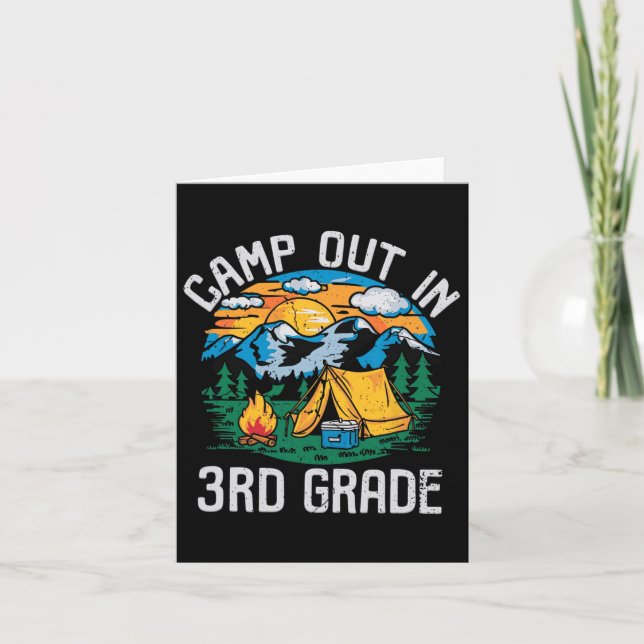 Camp Out In 3rd Grade Funny Camping Nature Back To Card (Front)