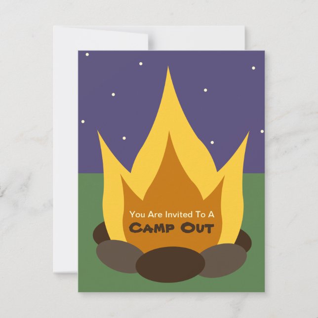 Camp Out Invitation - Camp Fire (Front)