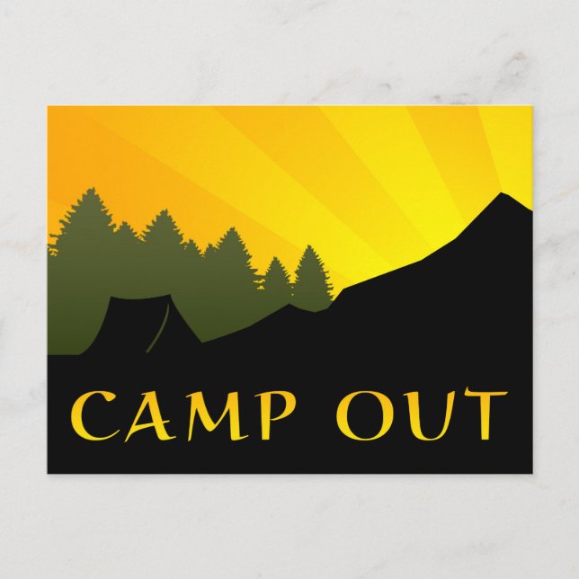 Camp Out Sunset Scene Postcard (Front)
