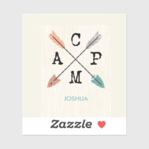 Camp Personalise Name Arrows on Wood Pattern