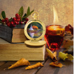 Camp  Pocket Watch<br><div class="desc">Do you love to camp? Be reminded of camping fun every time you open your new pocket watch! Camp pocket watch is reproduced from my original oil painting.</div>