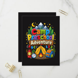 Camp Preschool Adventure Back to School First Day Invitation Postcard