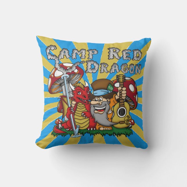 Camp Red Dragon 2025 B.A.T. Outdoor Throw Pillow (Front)