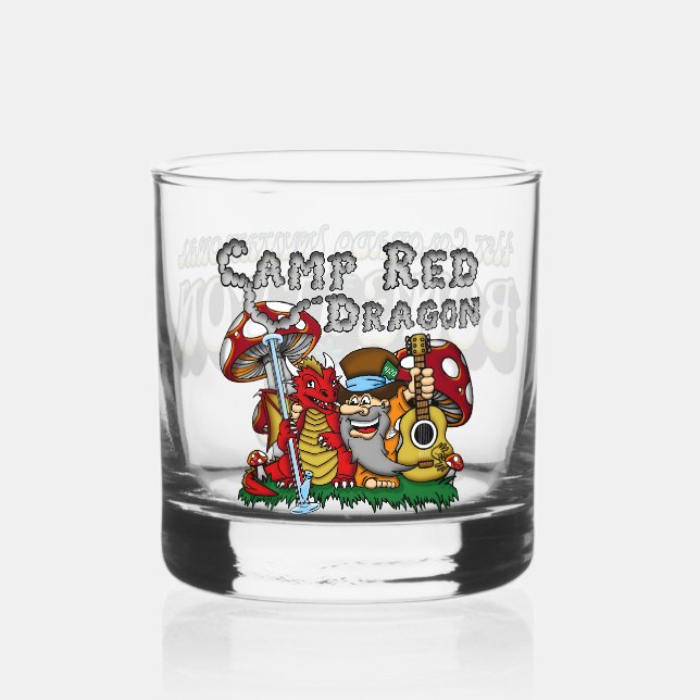 Camp Red Dragon 2025 B.A.T. Rocks Glass (Front)