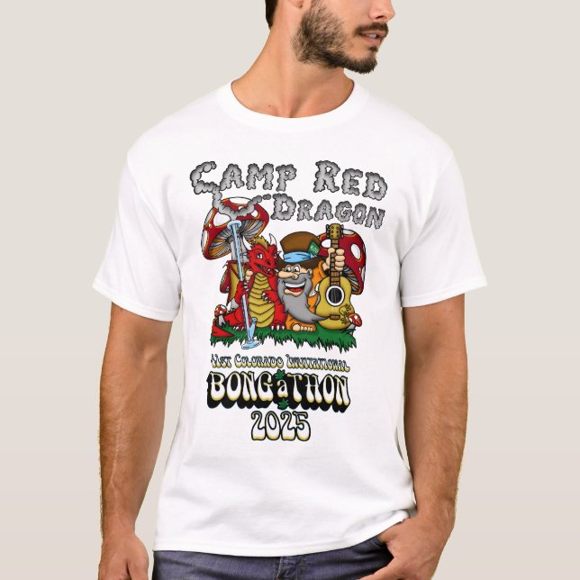 Camp Red Dragon 2025 B.A.T. White Basic T-Shirt (Front)