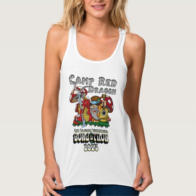 Camp Red Dragon 2025 B.A.T. White Tank Top (Front)