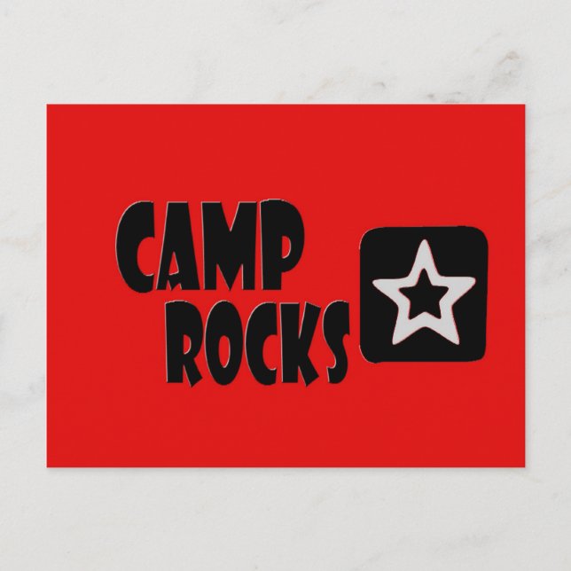 Camp Rocks (Red & Black) Postcard (Front)