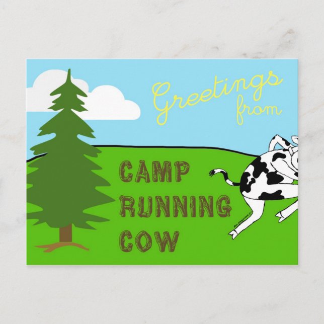 Camp Running Cow - Postcard (Front)