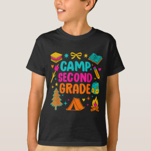 Camp second grade teacher camping hiking adventure T-Shirt