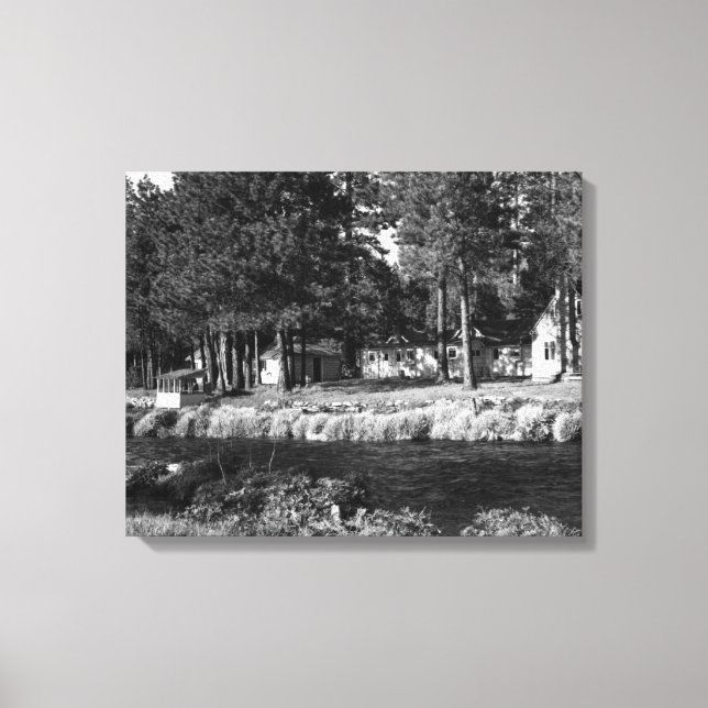 Camp Sherman, Oregon view of Rogers Cabins Canvas Print (Front)