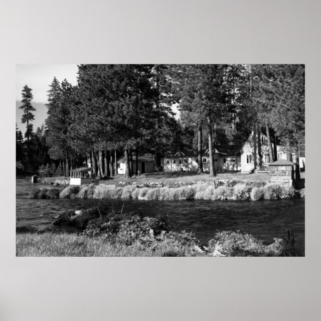 Camp Sherman, Oregon view of Rogers Cabins Poster (Front)