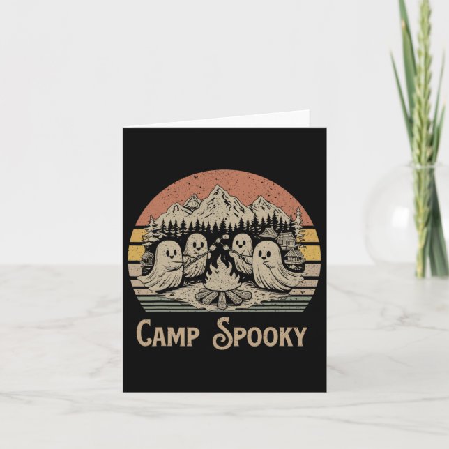 Camp Spooky Summerween Summer Halloween Cute Ghost Card (Front)