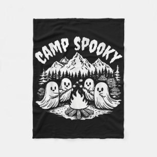 Camp Spooky Summerween Summer Halloween Cute Ghost Fleece Blanket