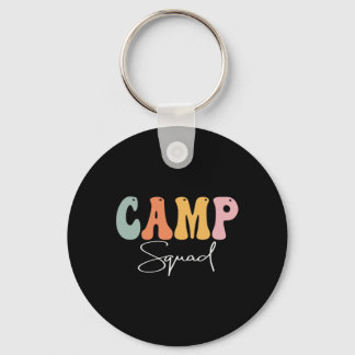 Camp Squad Retro Groovy Vintage Happy First Day Of Key Ring