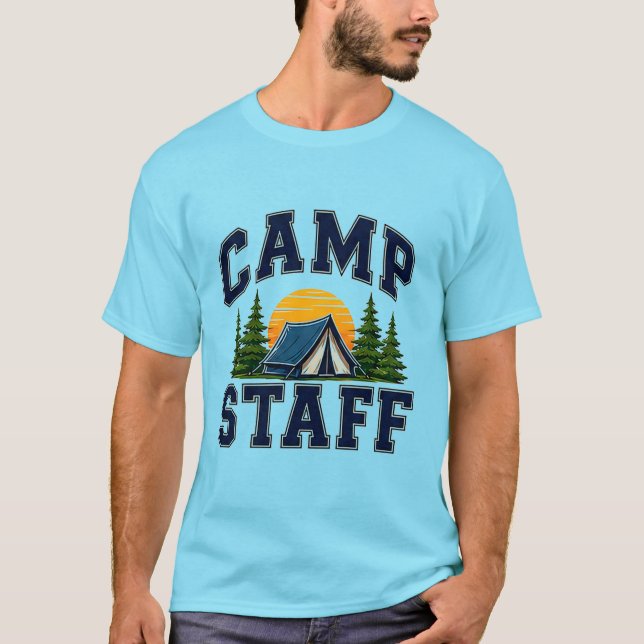 🏕️ Camp Staff Team Typography 👕 T-Shirt (Front)