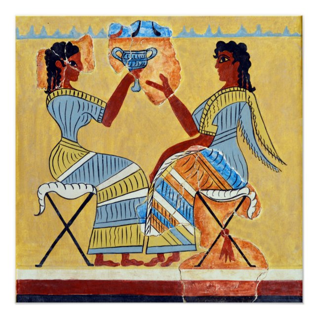 camp stool fresco priestesses talking replica anci poster (Front)