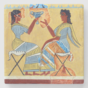 camp stool fresco priestesses talking replica anci stone coaster