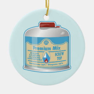 Camp stove fuel canistier propane isobutane ceramic tree decoration