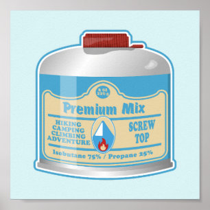 Camp stove fuel canistier propane isobutane poster