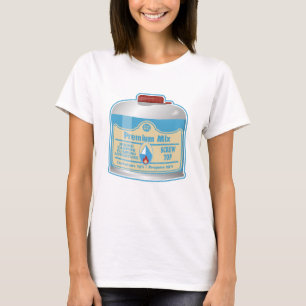 Camp stove fuel canistier propane isobutane T-Shirt