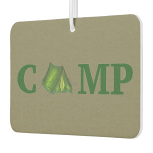 CAMP Summer Camping Green Tent Outdoors Camper Car Air Freshener