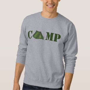 CAMP Summer Hiking Camping Green Tent Sweatshirt