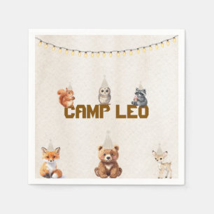 Camp Theme Woodland Animals Birthday Paper Napkins
