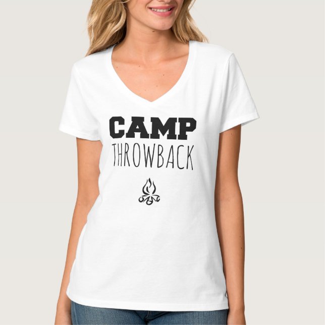 Camp Throwback Women's V-Neck T-shirt (Front)