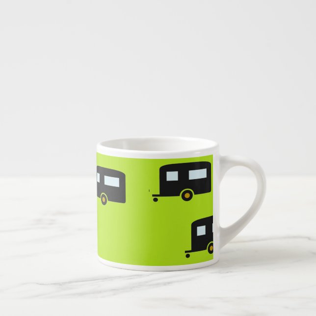 Camp trailers on green espresso cup (Right)