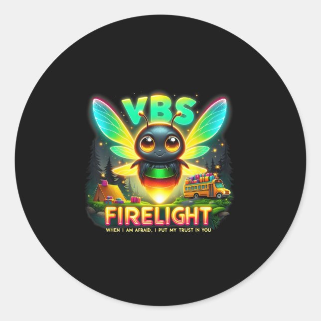 Camp Vacation Bible School Firework 2025 Vbs Camp  Classic Round Sticker (Front)