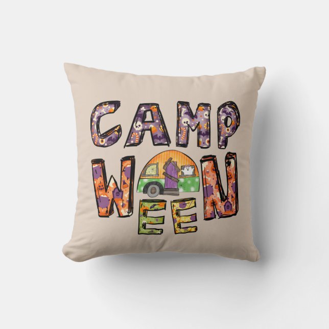 Camp Ween Halloween Camper Design Cushion (Front)