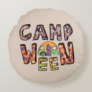 Camp Ween Halloween Camper Design Round Cushion
