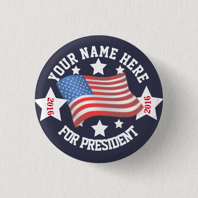 Campaign Button w/ Flag (Front)