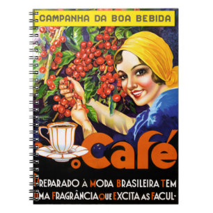 Campanha Da Boa Bebida Coffee Vintage Ad Poster Spiral Notebook