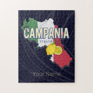 Campania Italy Retro Region Map Vintage Souvenir Jigsaw Puzzle