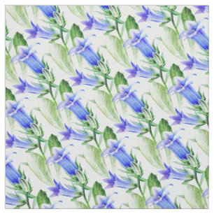 Campanula watercolor art patterned fabric