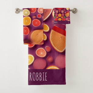 Campari Soda Grapefruit Colourful Pattern Bath Towel Set
