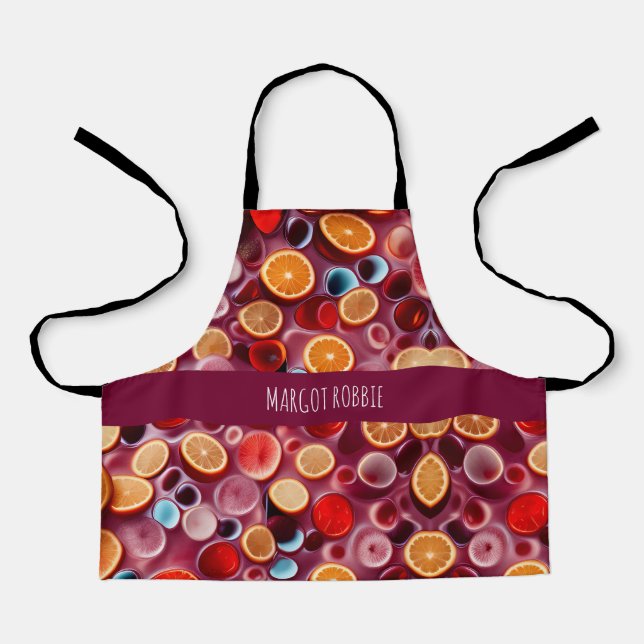 Campari Soda Juice Watercolor Pattern Apron (Front)