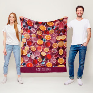Campari Soda Juice Watercolor Pattern Fleece Blanket