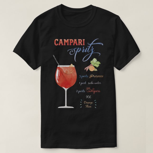 Campari Spritz Watercolour   T-Shirt (Design Front)