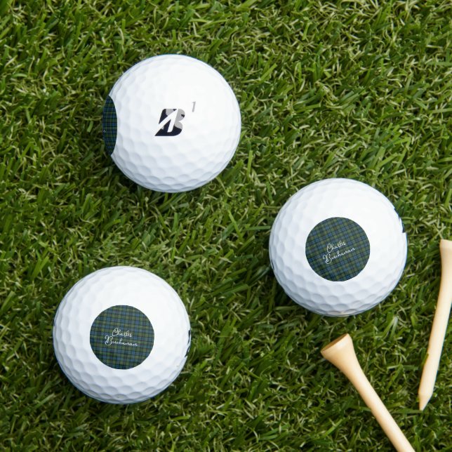Campbell Argyll Ancient Original Scottish Tartan  Golf Balls (Insitu Grass)